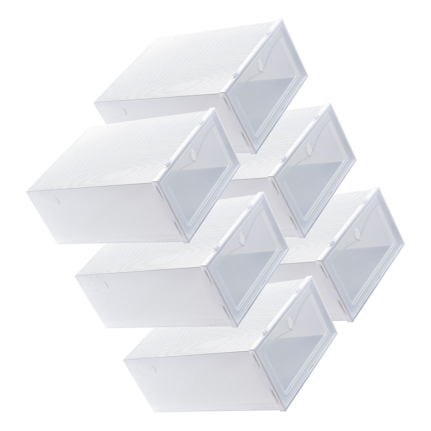 6PCS Shoe Storage Box Large White Thickened Transparent Clamshell Shoe Organizer Case for Home