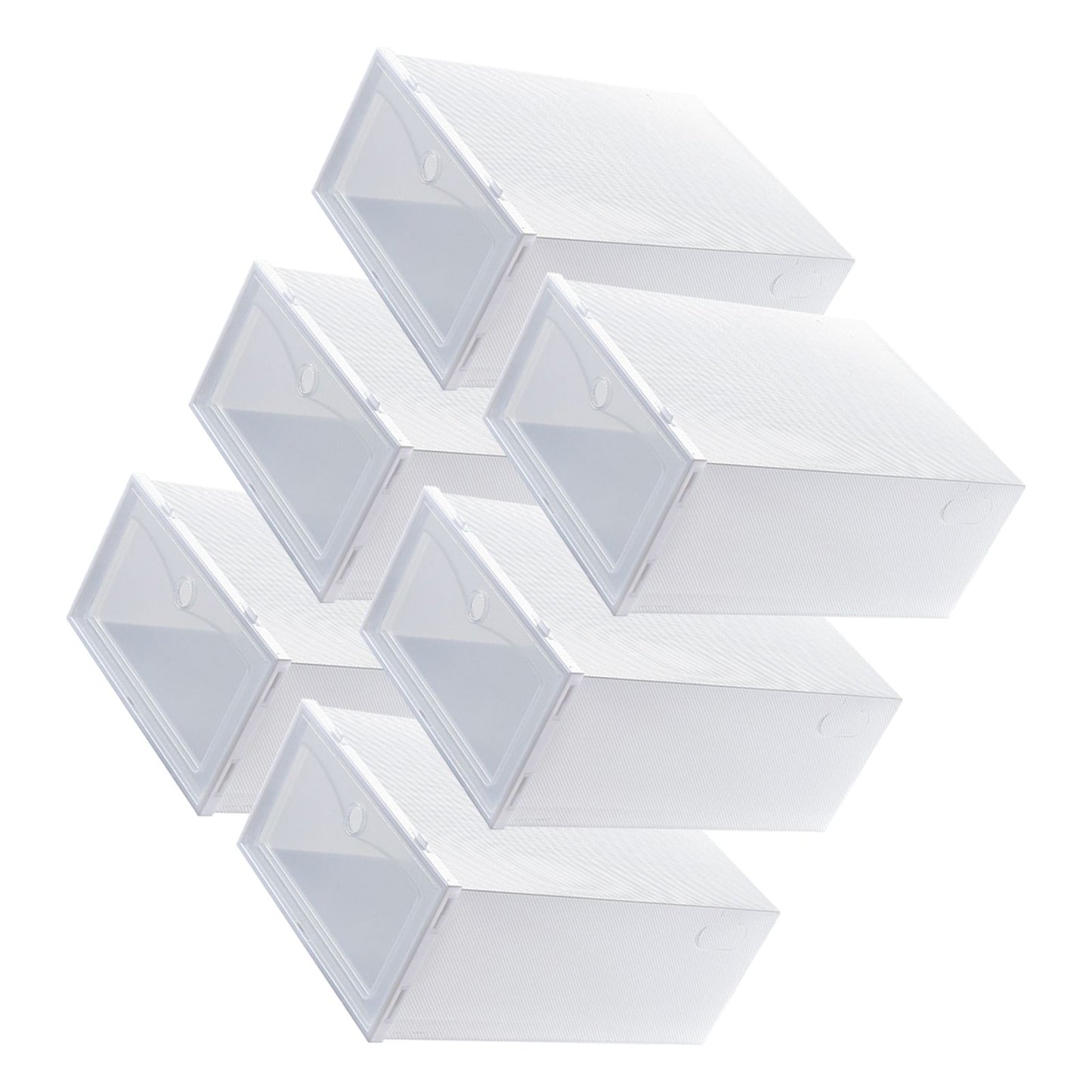 6PCS Shoe Storage Box Large White Thickened Transparent Clamshell Shoe Organizer Case for Home