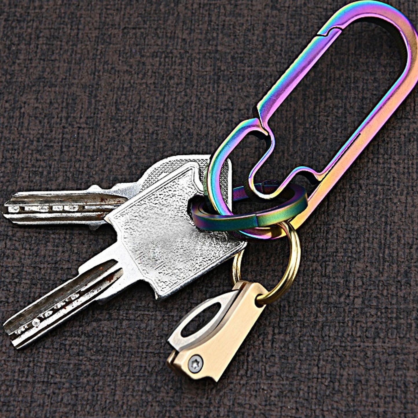 Mini Folding Knife Brass Handle Stainless Steel Blade Mini Magnetic Pocket Knife Outdoor Keychain Pendant Knife