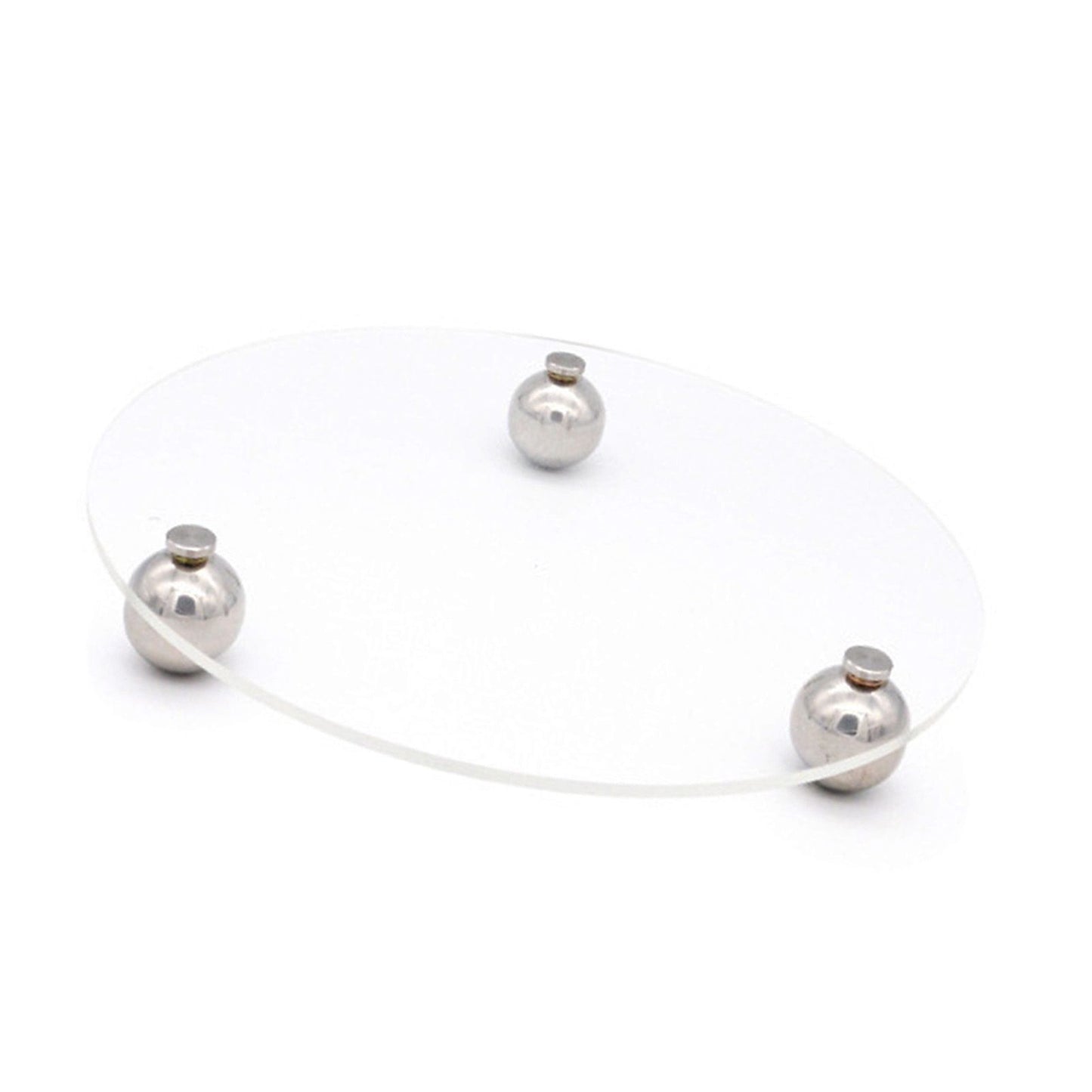 Acrylic Storage Tray Clear Transparent Stainless Steel Round Feet Minimalist Style Decorative Practical Desktop Shelf for Cafes Round