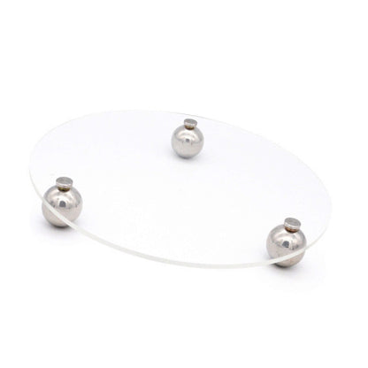 Acrylic Storage Tray Clear Transparent Stainless Steel Round Feet Minimalist Style Decorative Practical Desktop Shelf for Cafes Round