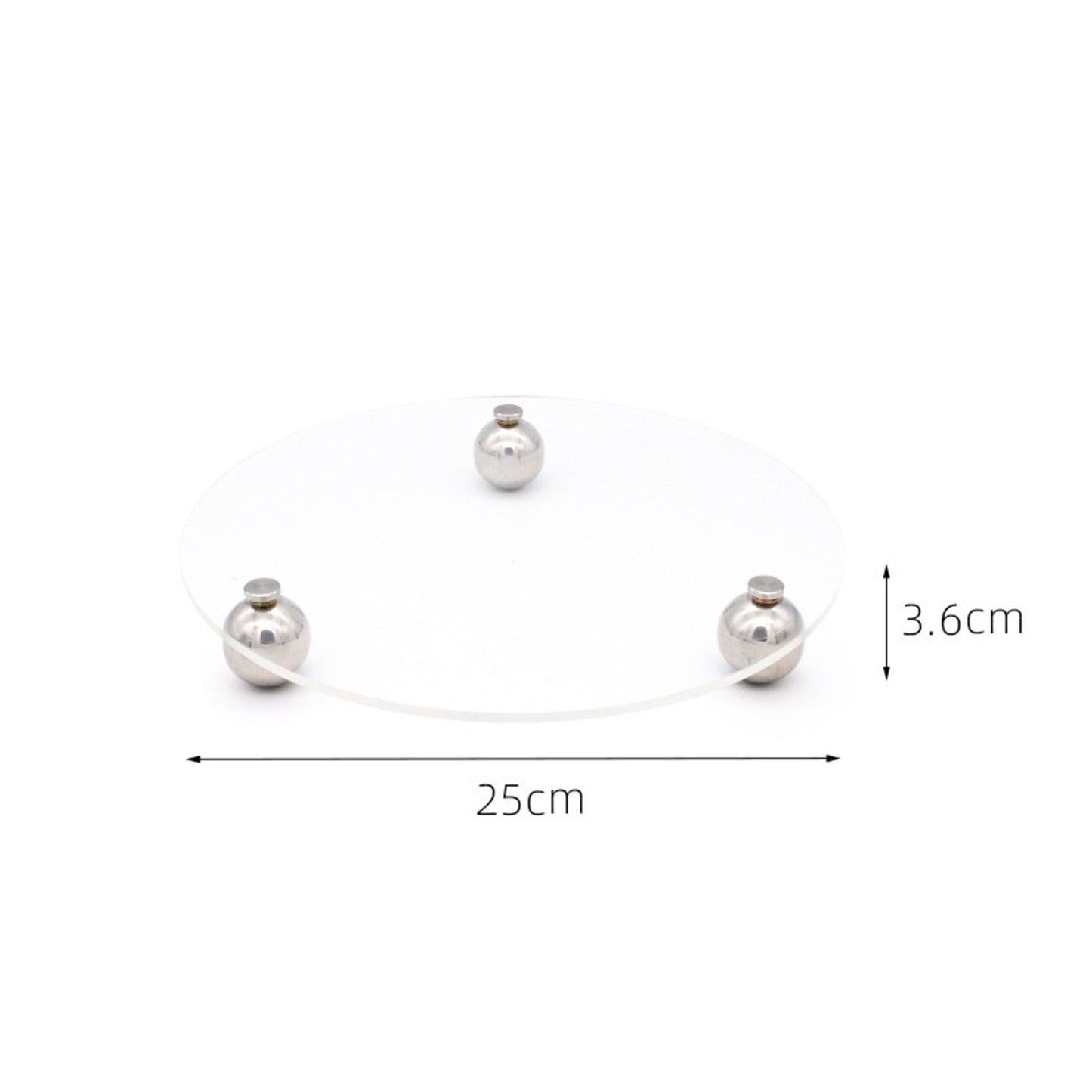 Acrylic Storage Tray Clear Transparent Stainless Steel Round Feet Minimalist Style Decorative Practical Desktop Shelf for Cafes Round