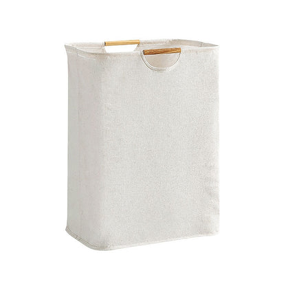 Large Laundry Basket Waterproof Collapsible Laundry Hamper with Wooden Handle for Household Bathroom S 40cm