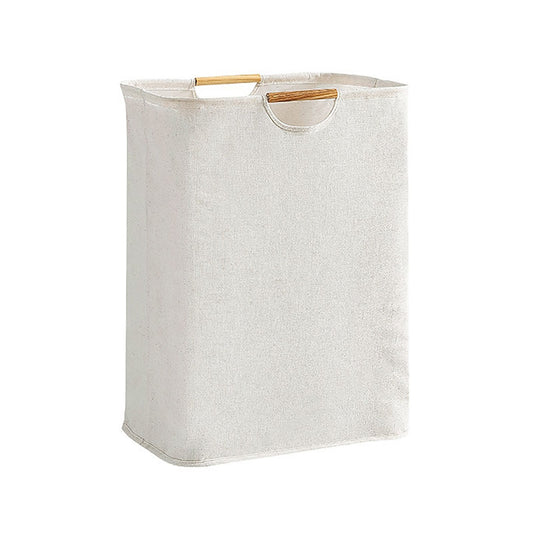 Large Laundry Basket Waterproof Collapsible Laundry Hamper with Wooden Handle for Household Bathroom S 40cm