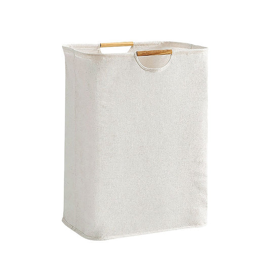 Large Laundry Basket Waterproof Collapsible Laundry Hamper with Wooden Handle for Household Bathroom S 40cm