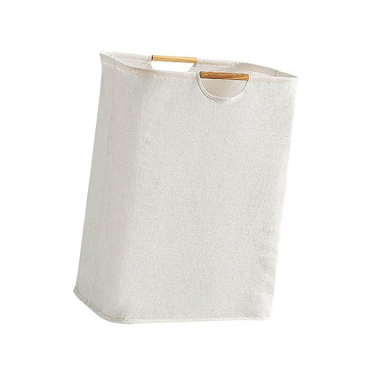 Large Laundry Basket Waterproof Collapsible Laundry Hamper with Wooden Handle for Household Bathroom S 40cm