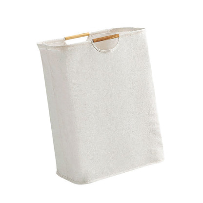 Large Laundry Basket Waterproof Collapsible Laundry Hamper with Wooden Handle for Household Bathroom S 40cm