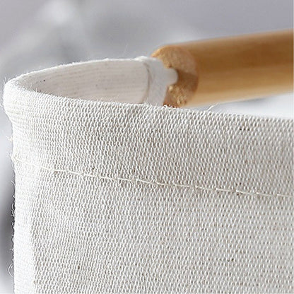 Large Laundry Basket Waterproof Collapsible Laundry Hamper with Wooden Handle for Household Bathroom S 40cm