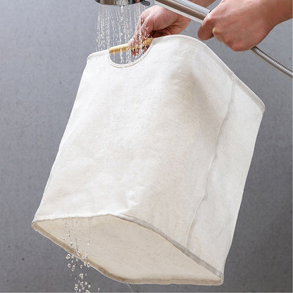 Large Laundry Basket Waterproof Collapsible Laundry Hamper with Wooden Handle for Household Bathroom S 40cm