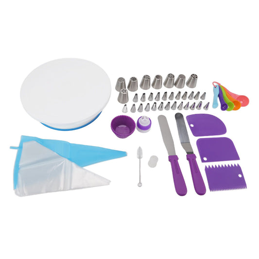 Cake Turntable Set Decorating Table Decorating Piping Nozzle Silicone Bag DIY Baking Set