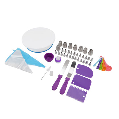 Cake Turntable Set Decorating Table Decorating Piping Nozzle Silicone Bag DIY Baking Set