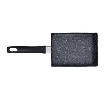 Mini Frying Pan Black Household Portable Japanese Style Egg Frying Pan Rectangular Mini Omelet Pan 13x18cm