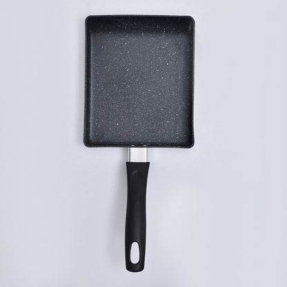 Mini Frying Pan Black Household Portable Japanese Style Egg Frying Pan Rectangular Mini Omelet Pan 13x18cm