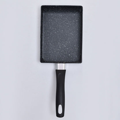 Mini Frying Pan Black Household Portable Japanese Style Egg Frying Pan Rectangular Mini Omelet Pan 13x18cm