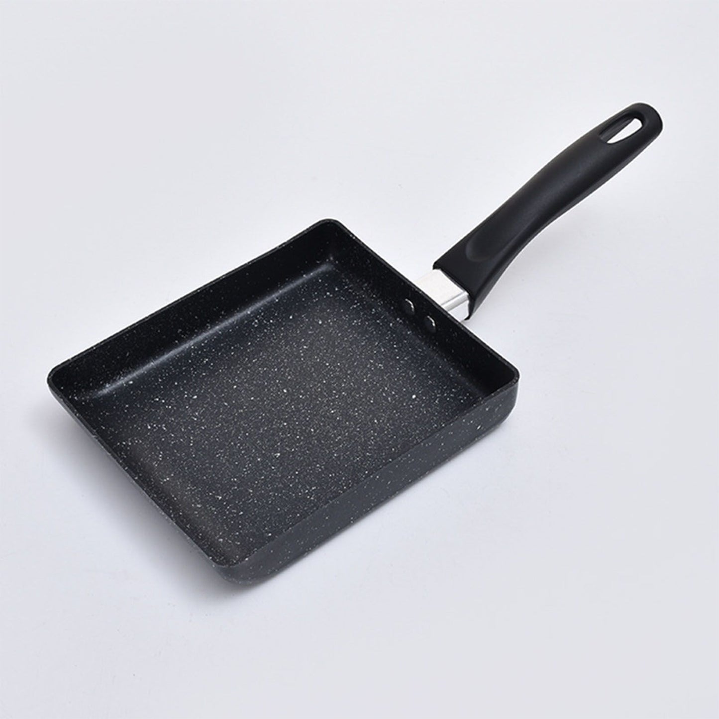Mini Frying Pan Black Household Portable Japanese Style Egg Frying Pan Rectangular Mini Omelet Pan 13x18cm