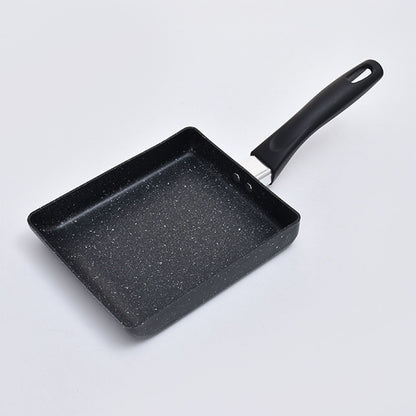 Mini Frying Pan Black Household Portable Japanese Style Egg Frying Pan Rectangular Mini Omelet Pan 13x18cm