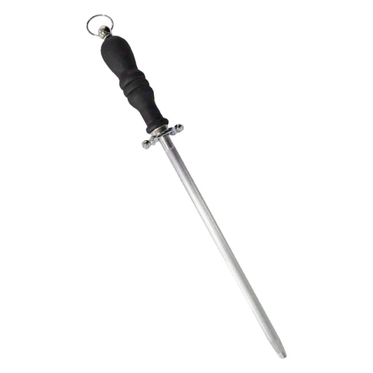 10in Knife Sharpener Stick Professional Honing Blade Sharpening Rod Stick for Home Business Black