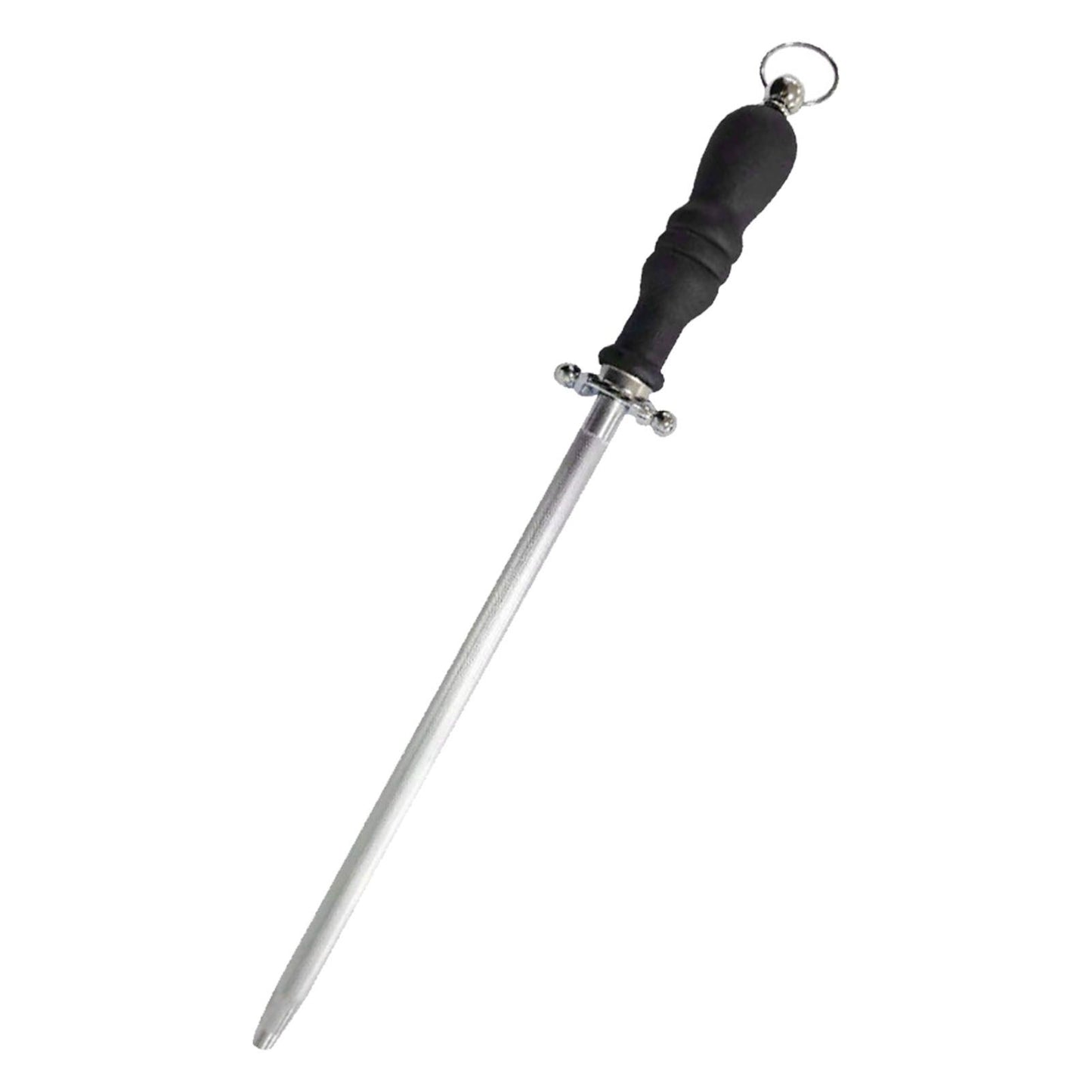 10in Knife Sharpener Stick Professional Honing Blade Sharpening Rod Stick for Home Business Black
