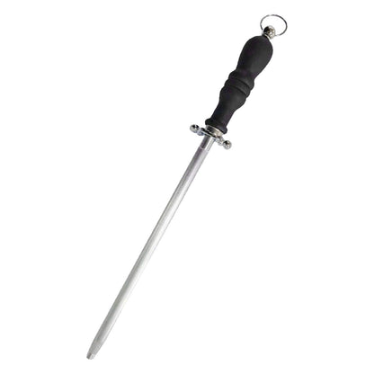 10in Knife Sharpener Stick Professional Honing Blade Sharpening Rod Stick for Home Business Black