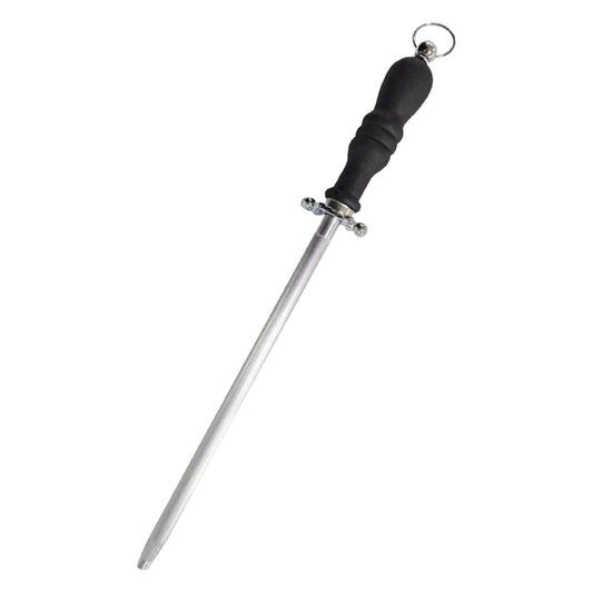 10in Knife Sharpener Stick Professional Honing Blade Sharpening Rod Stick for Home Business Black