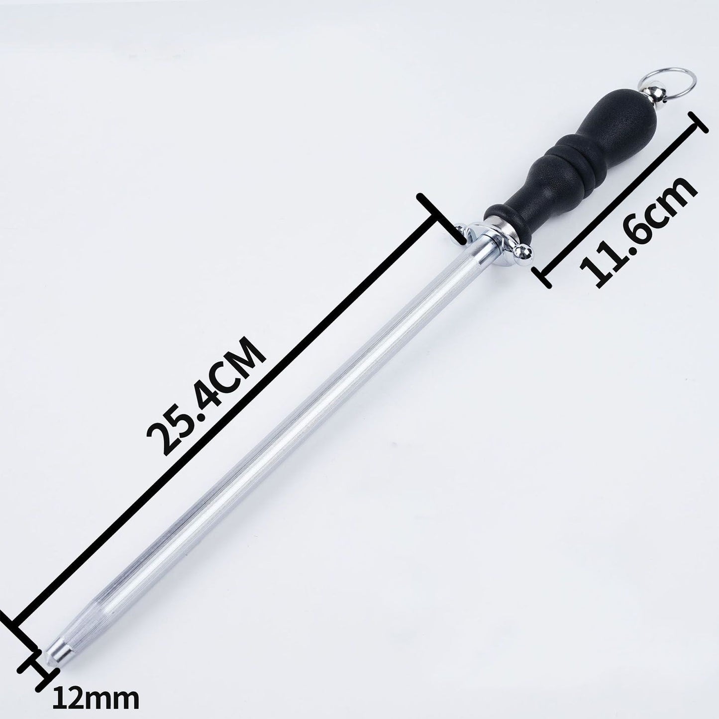 10in Knife Sharpener Stick Professional Honing Blade Sharpening Rod Stick for Home Business Black