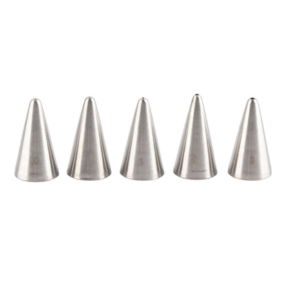 5 Pcs Piping Tips Set Stainless Steel Cake Decorating Supplies for Baking Cupcakes Cookies