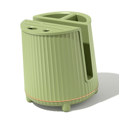 Multifunctional Rotating Knife Holder Kitchen Chopping Board Knife Storage Rack Large Capacity Drain Chopstick Knife Shelf Single Layer Avocado Green