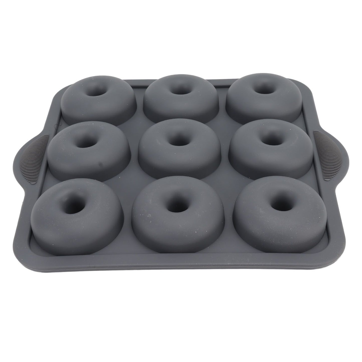Silicone Donut Mold 9 Cavity Prevents Stick Safe Heat Resistance Doughnut Pan Set for Cake Biscuit Bagels Muffins Dark Gray