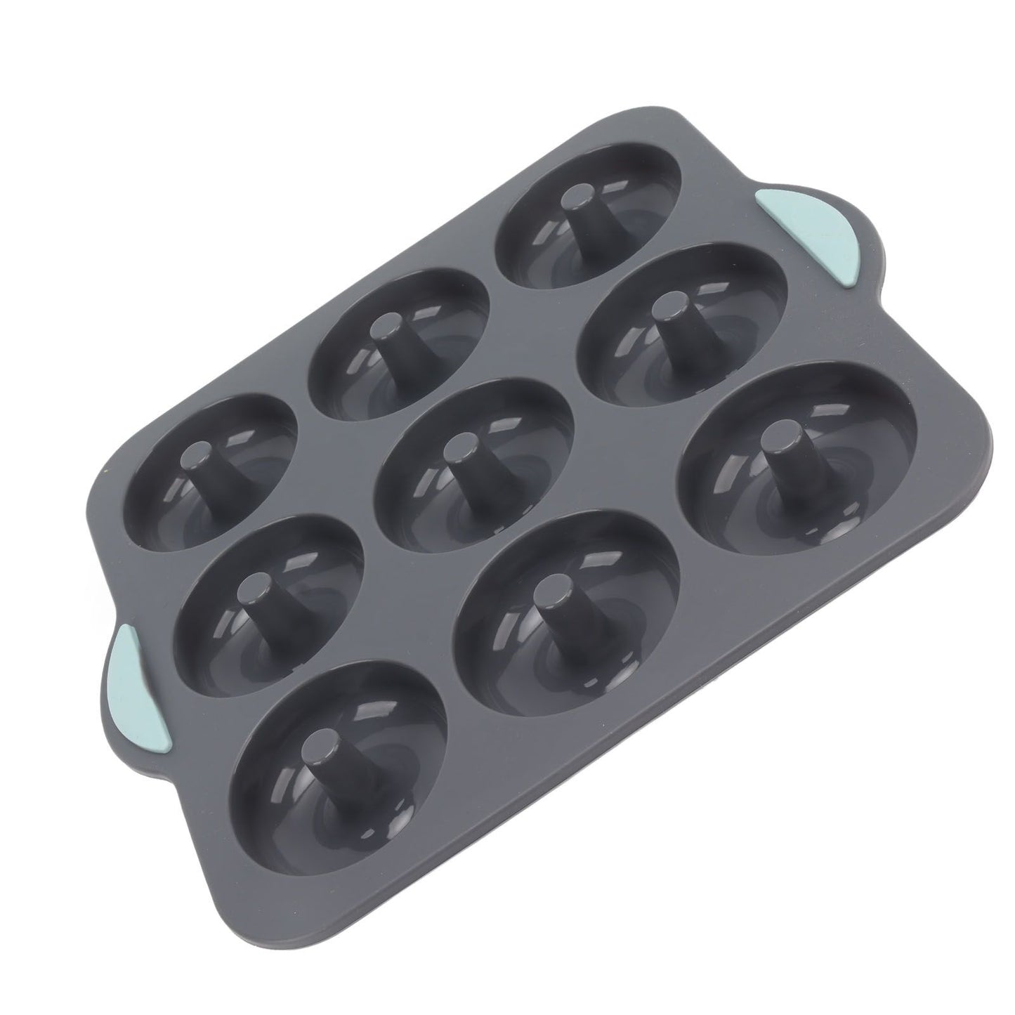 Silicone Donut Mold 9 Cavity Prevents Stick Safe Heat Resistance Doughnut Pan Set for Cake Biscuit Bagels Muffins Dark Gray