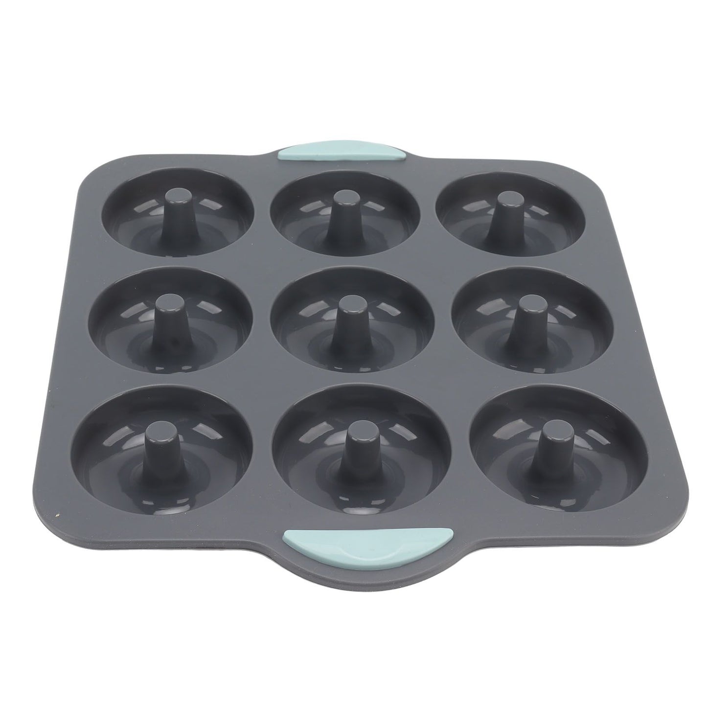 Silicone Donut Mold 9 Cavity Prevents Stick Safe Heat Resistance Doughnut Pan Set for Cake Biscuit Bagels Muffins Dark Gray