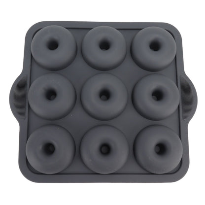 Silicone Donut Mold 9 Cavity Prevents Stick Safe Heat Resistance Doughnut Pan Set for Cake Biscuit Bagels Muffins Dark Gray