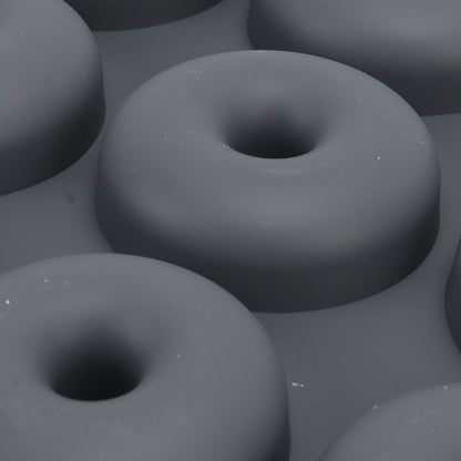 Silicone Donut Mold 9 Cavity Prevents Stick Safe Heat Resistance Doughnut Pan Set for Cake Biscuit Bagels Muffins Dark Gray