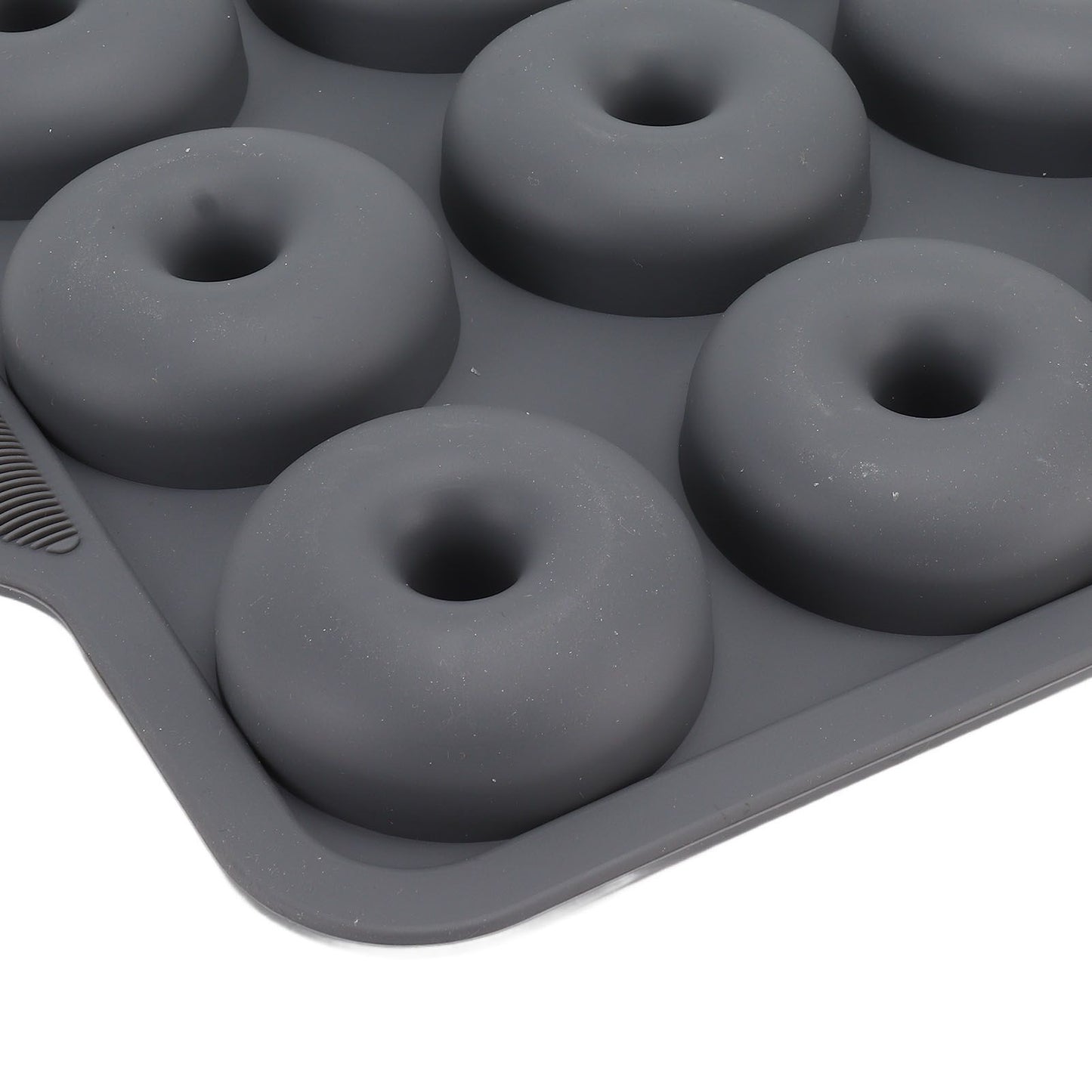 Silicone Donut Mold 9 Cavity Prevents Stick Safe Heat Resistance Doughnut Pan Set for Cake Biscuit Bagels Muffins Dark Gray