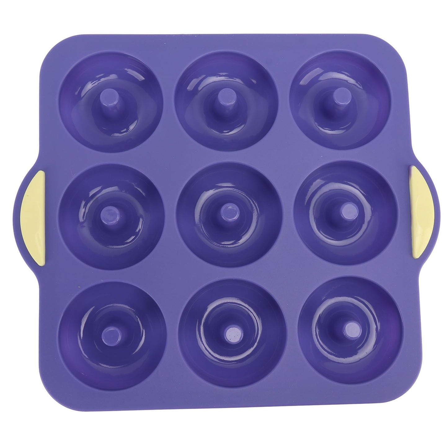 Silicone Donut Mold 9 Cavity Prevents Stick Safe Heat Resistance Doughnut Pan Set for Cake Biscuit Bagels Muffins Royalblue