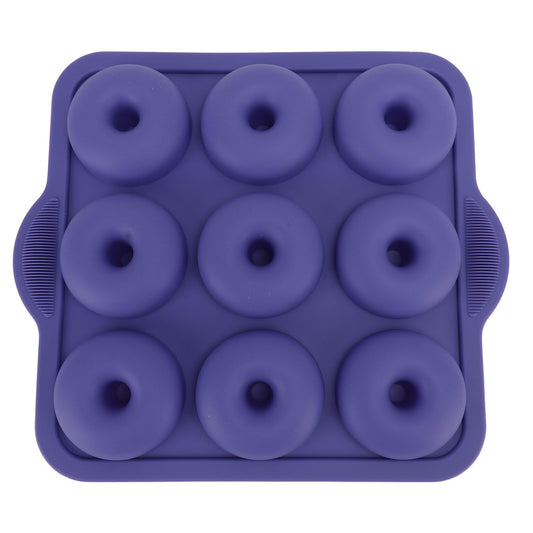 Silicone Donut Mold 9 Cavity Prevents Stick Safe Heat Resistance Doughnut Pan Set for Cake Biscuit Bagels Muffins Royalblue