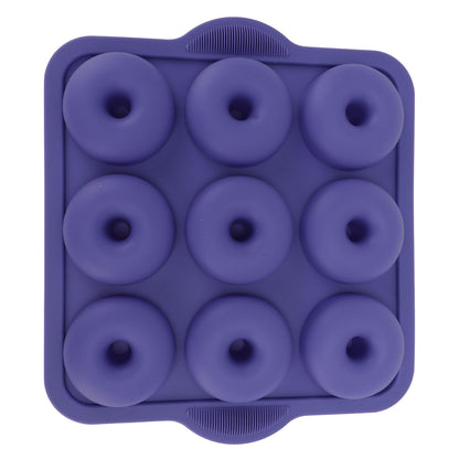 Silicone Donut Mold 9 Cavity Prevents Stick Safe Heat Resistance Doughnut Pan Set for Cake Biscuit Bagels Muffins Royalblue