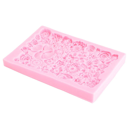 Fondant Mold Stick Proof Easy Release Odorless Silicone DIY Baking Mold for Chocolate Cake Cupcake Decoration
