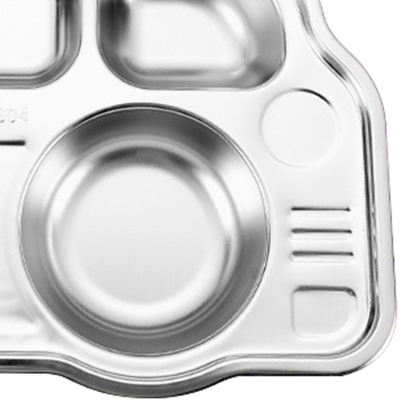 Stainless Steel Divided Platter Food Grade Cartoon Drop Proof Fun Shape Divided Dinner Tray for Kindergarten Pickup Truck