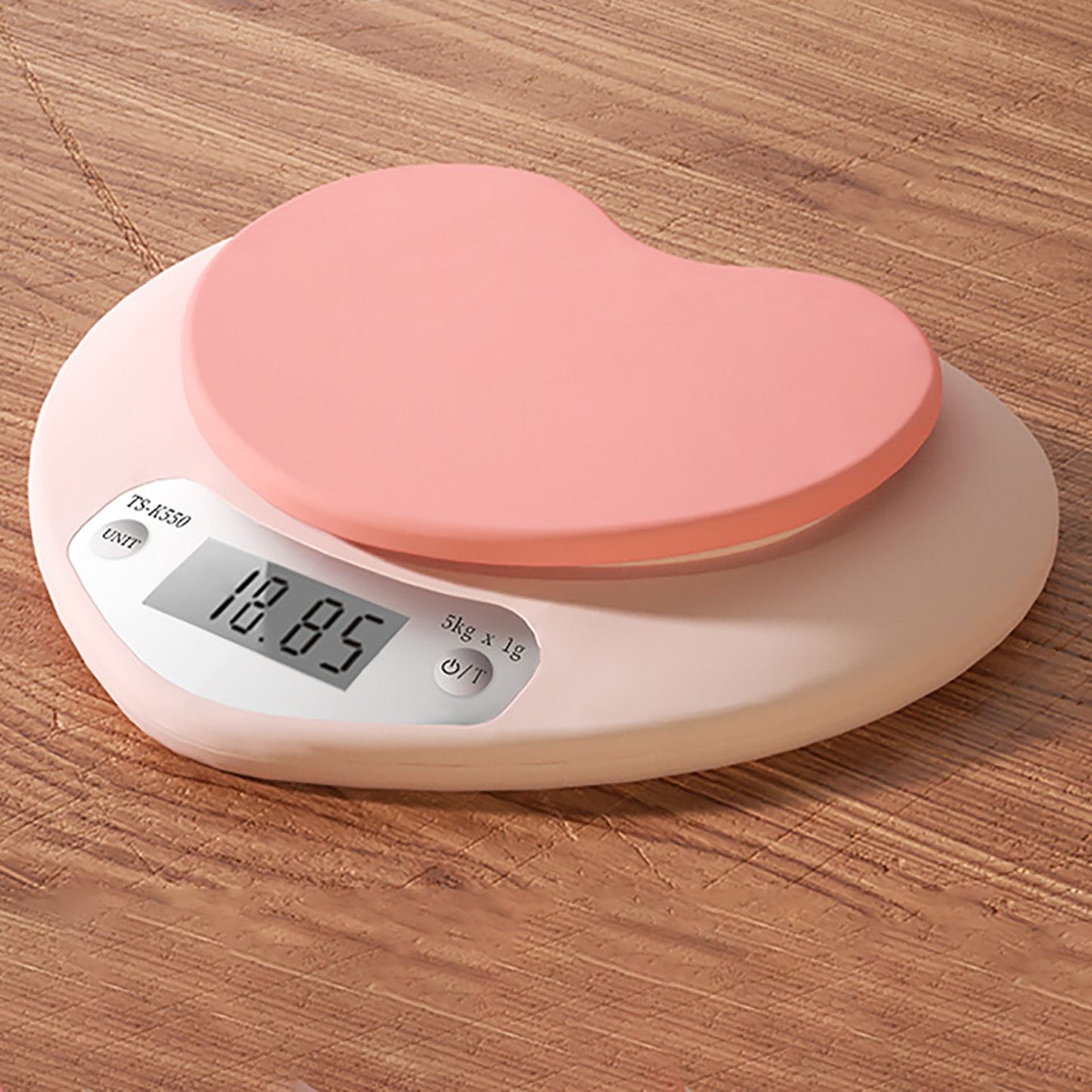 Digital Food Scale HD LCD Display 3 Units Accurate Heart Shaped Small Kitchen Electronic Scale for Baking 1g/5kg Battery Type