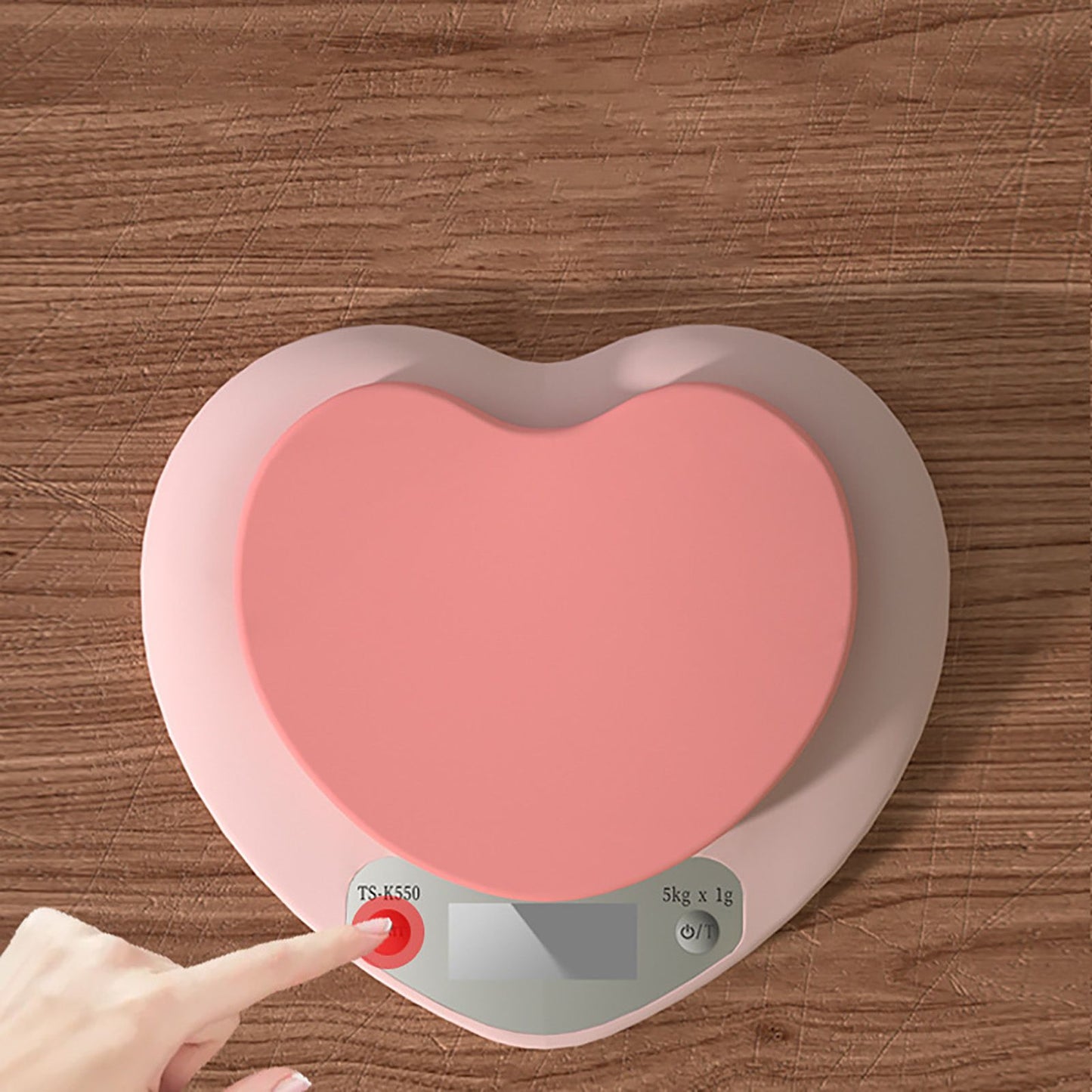 Digital Food Scale HD LCD Display 3 Units Accurate Heart Shaped Small Kitchen Electronic Scale for Baking 1g/5kg Battery Type