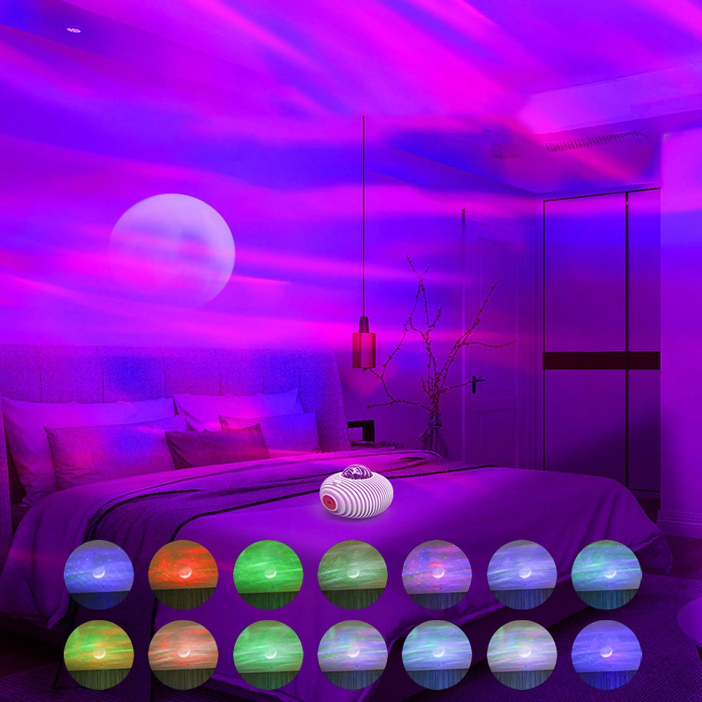 UFO Projection Lamp Aurora Star Sky Projector USB Powered Bedroom Ambient Light Projector