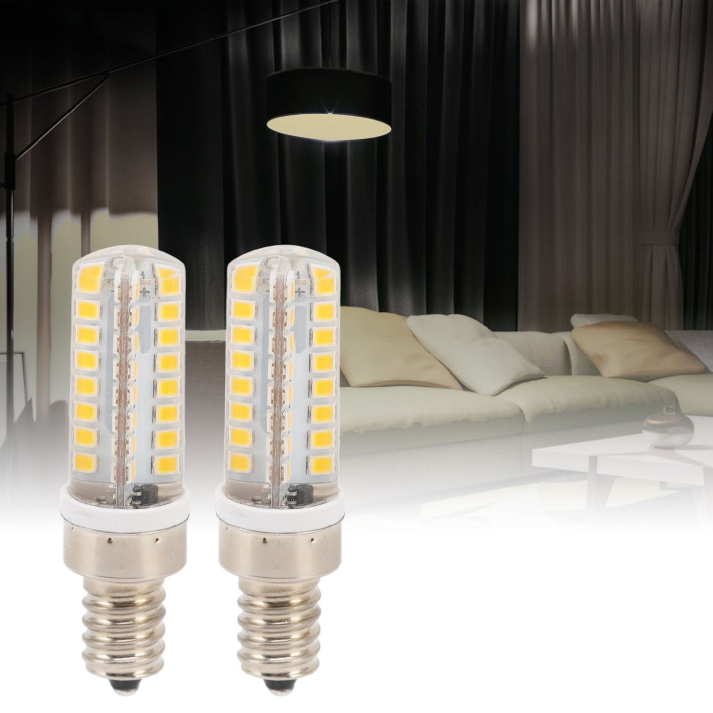 2pcs E14 LED Corn Bulb 5W 230V Warm Lighting 64LEDs E14 Socket Light Bulb Replacement for Home Bar