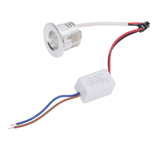 Mini Recessed COB Spotlight Stable Heat Dissipation LED Recessed Ceiling Spotlight 3W Silver Lamp Body AC85‑265V Positive White Light 6000K