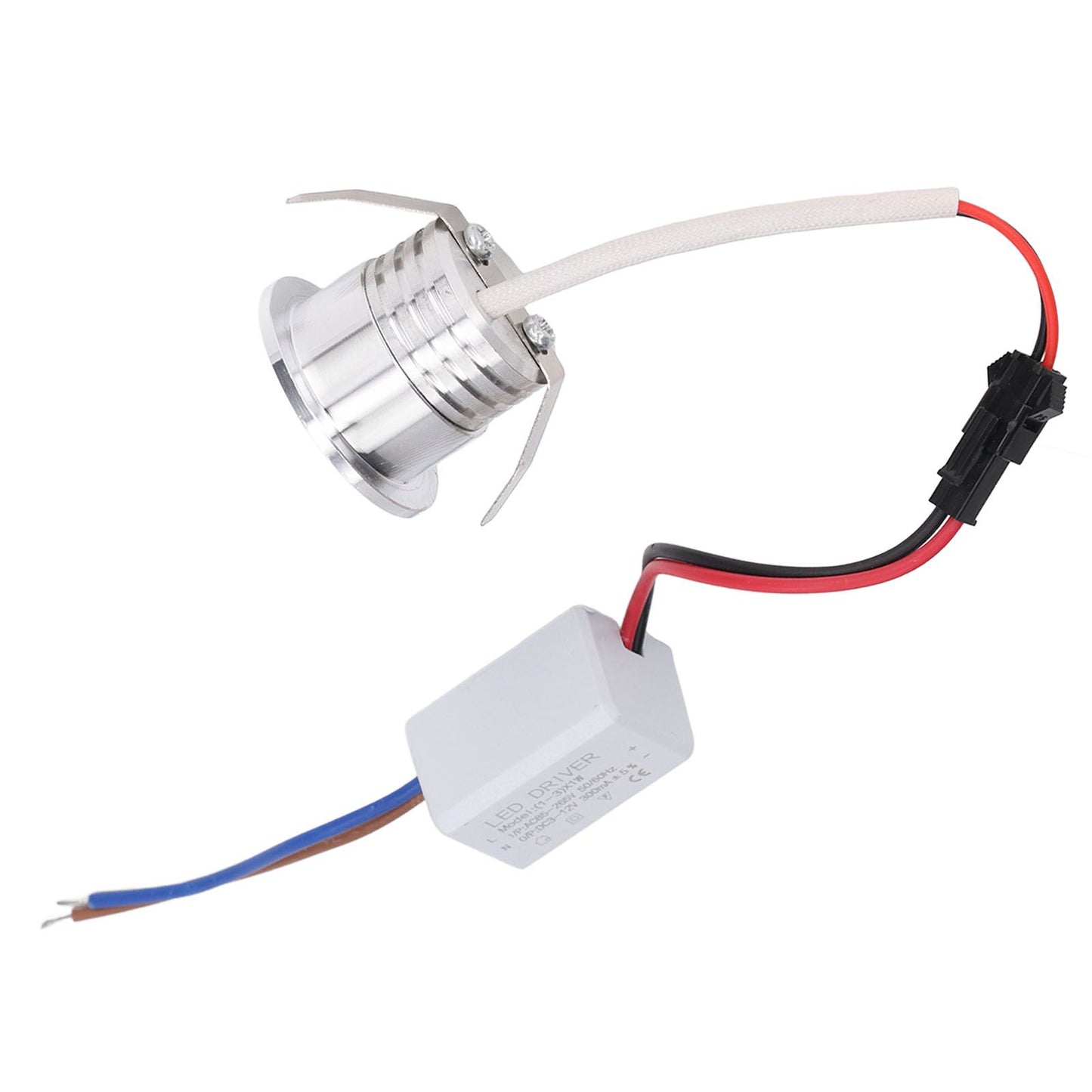Mini Recessed COB Spotlight Stable Heat Dissipation LED Recessed Ceiling Spotlight 3W Silver Lamp Body AC85‑265V Positive White Light 6000K