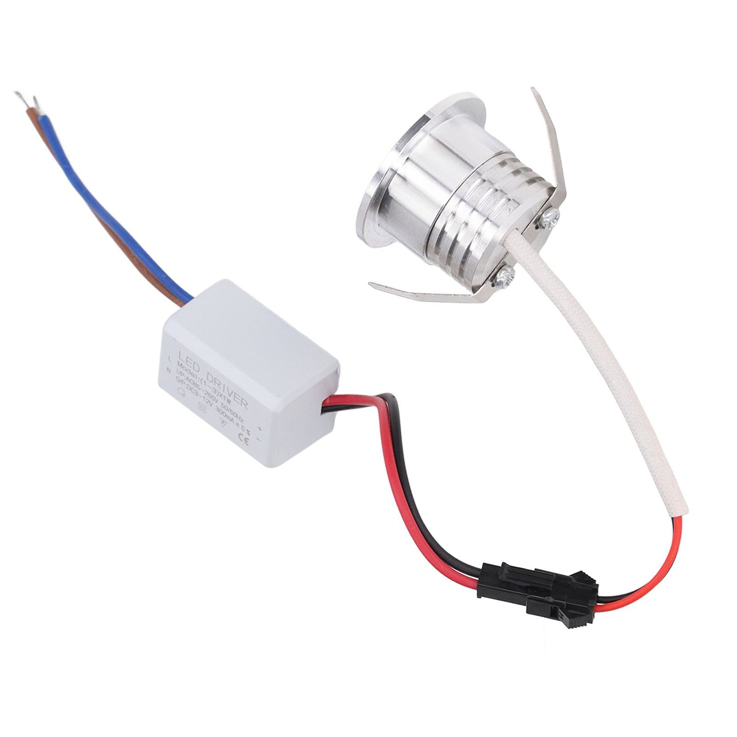 Mini Recessed COB Spotlight Stable Heat Dissipation LED Recessed Ceiling Spotlight 3W Silver Lamp Body AC85‑265V Positive White Light 6000K
