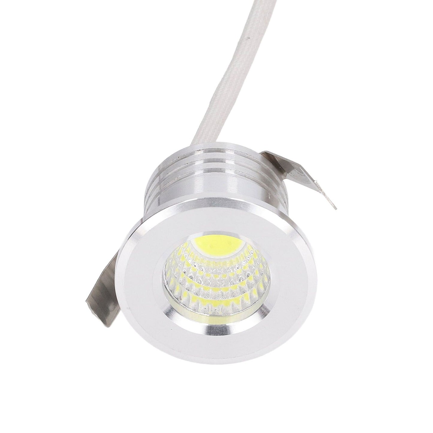 Mini Recessed COB Spotlight Stable Heat Dissipation LED Recessed Ceiling Spotlight 3W Silver Lamp Body AC85‑265V Positive White Light 6000K