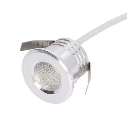 Mini Recessed COB Spotlight Stable Heat Dissipation LED Recessed Ceiling Spotlight 3W Silver Lamp Body AC85‑265V Positive White Light 6000K
