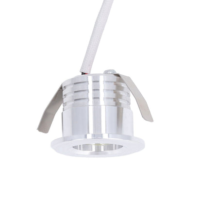 Mini Recessed COB Spotlight Stable Heat Dissipation LED Recessed Ceiling Spotlight 3W Silver Lamp Body AC85‑265V Positive White Light 6000K