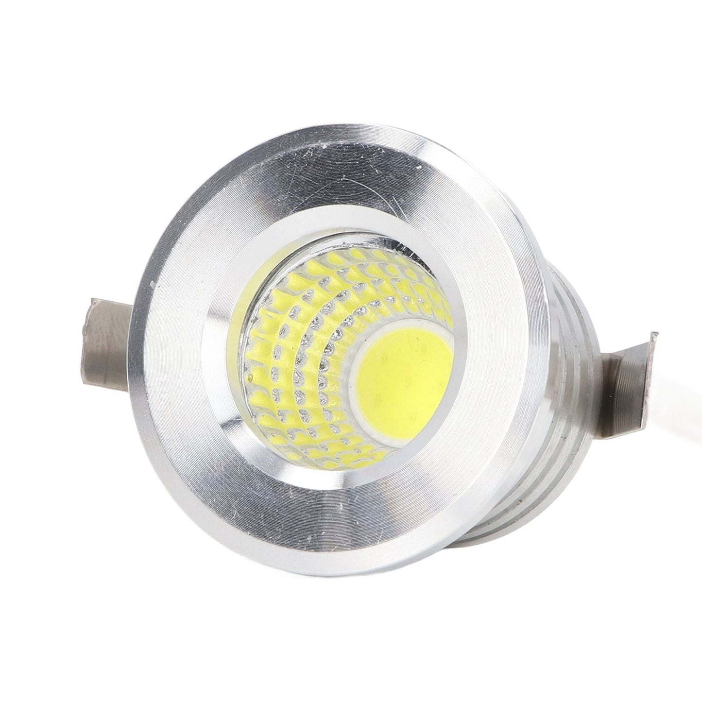 Mini Recessed COB Spotlight Stable Heat Dissipation LED Recessed Ceiling Spotlight 3W Silver Lamp Body AC85‑265V Positive White Light 6000K