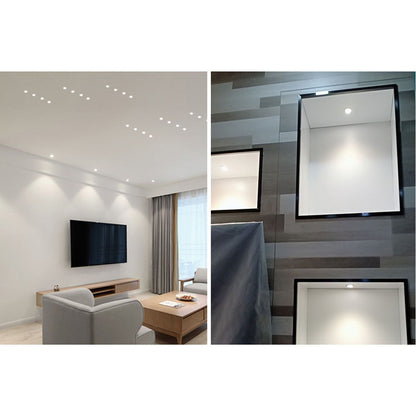 3W LED Recessed Spotlight Mini Under Cabinet Light Downlights with LED Driver for Kitchens Cabinets Ceilings AC85‑265V Warm White 3000K